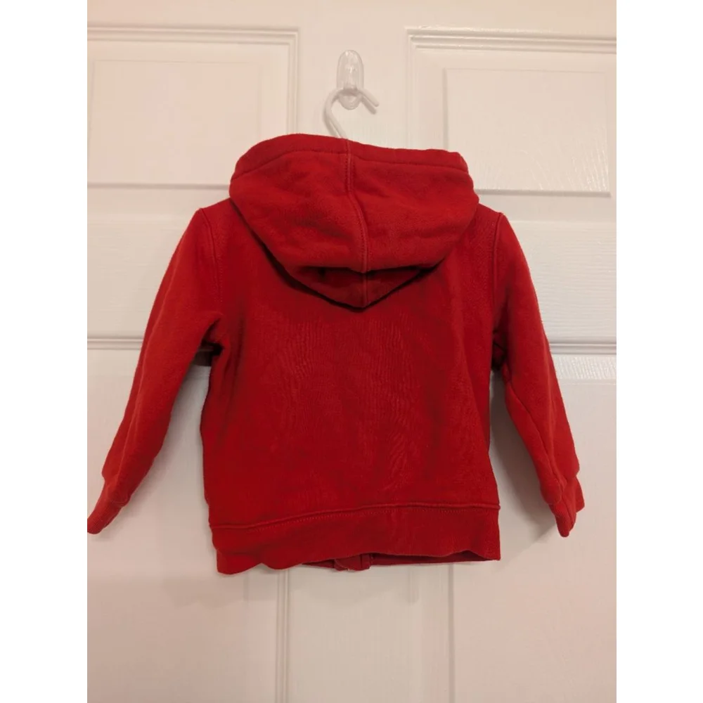 Baby Ralph Lauren Red Full-Zip Hoodie with Black Pony Logo 24 Months